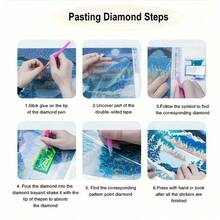 1 Set 5D Diamond Painting Kit - Elegant Red Rose And Snowflakes On Dark Background, Full Round Diamond With Tools, Canvas, Suitable For Bedroom And Living Room Decor, Ideal Gift For Beginners, Home Decoration, New Diamond Painting - Multicolor - View 7