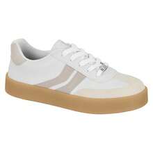 Vizzano Women's Casual Retro Stylish Brown Sole Platform Sneakers Original Comfortable - Blanco y gris - Ver 2