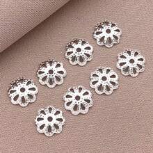 10/20pcs 18K Gold Plated Silver Filigree End Caps Flower Bead Caps Bead End Caps Metal Spacer Beads Caps For Necklace Bracelet Earrings Jewelry Making Supplies