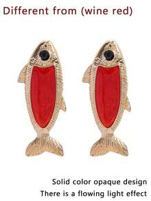 Un par de pendientes retro de carpa cruciana azul, serie ZAA, exquisitos, de moda y personalizados con elementos marinos de carpa cruciana azul retro, adecuados para el uso diario de las mujeres