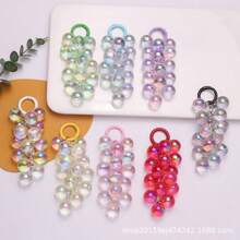 Transparent Acrylic Grape String Keychain New Pendant, Small Fresh Color Spring Ring Accessories Exquisite, Earphone Cover Decorative Practical, Personalized Design Favored, Daily Use Online - Q1301-1 - View 2