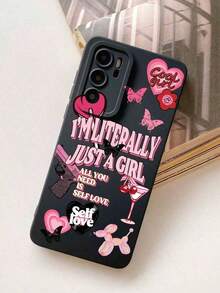 Cartoon Drawing Pattern Straight Edge Black Anti-Drop Phone Case Compatible With IPhone14 &Compatible With Samsung GalaxyFOR-YOUR-BELOVED-PHONE Christmas Gifts Christmas Gifts - 1pc - 查看 4