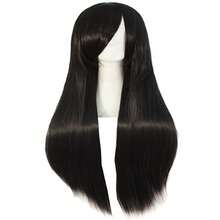 MapofBeauty 32" 80cm Long Straight Anime Costume Cosplay Wig Party Wig (Black),21680754 - màu đen - Xem 1