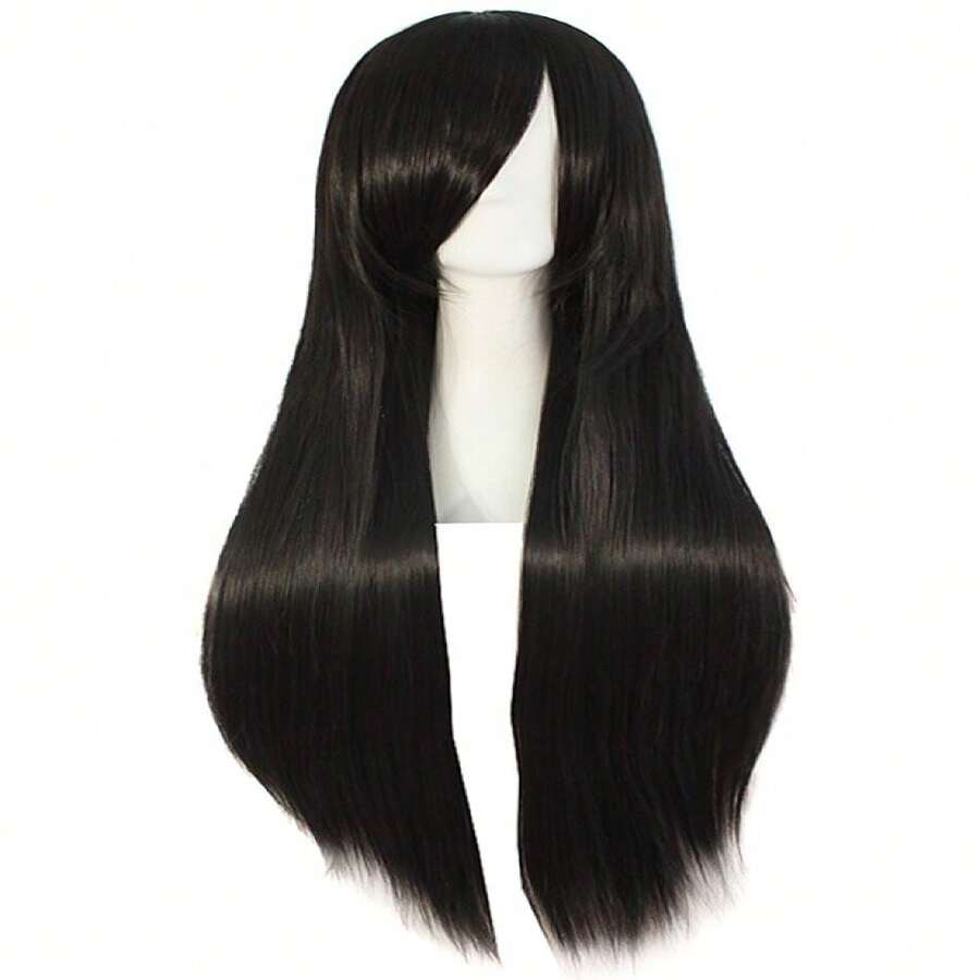 MapofBeauty 32" 80cm Long Straight Anime Costume Cosplay Wig Party Wig (Black),21680754 - màu đen - Xem 1