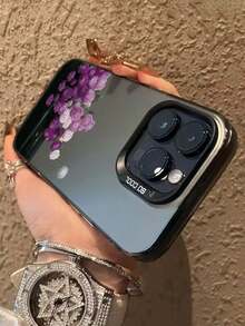 Funda protectora para teléfono con pintura de rosa morada, nueva, enérgica y colorida, con pintura plateada a prueba de caídas, compatible con iPhone 17/17 Pro Max, 15, P16, P16 Pro Max, P14 Pro Max, P13, P11, P12, XR, Series A13 4G, A14, A04, A34