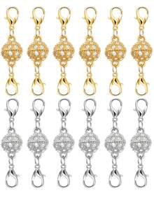 磁性可转换扣 - 易于使用的龙虾扣磁铁，适用于珠宝制作、项链和手链链条延长、可调节扣合、强力抓握、DIY 珠宝维修和更换 - 彩色 - 查看 5