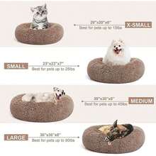 MIXJOY Orthopedic Dog Bed Comfortable Donut Cuddler Round Pet Beds Ultra Soft Washable Dog And Cat Cushion (20''/23''/30'') (23'', )(S(23''x 23'') Brown) - Type3 - 查看 6