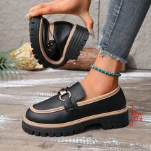 Mocassins à semelle épaisse style preppy pour femmes grandes tailles, convenant aux sports, à la tenue décontractée et à l'usage intérieur