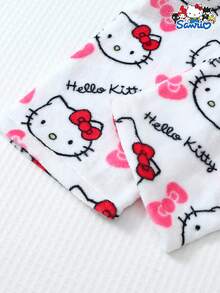 Sanrio 2pcs Hello Kitty Women Cute Cartoon Flannel Fluffy Pajama Pants, Soft, Opaque, Comfortable For Home Leisure, Autumn/Winter, Fall Clothes, Cozy - Multicolor - View 4