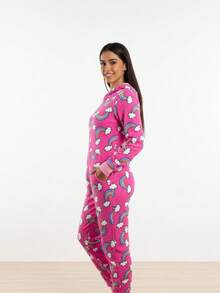 ชุดรอมเปอร์ผู้หญิง - สีชมพูบานเย็น - ดู 3