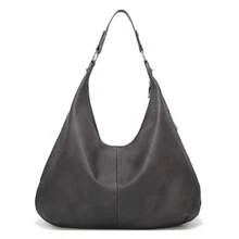 Hobo Bags Faux Leather Purses For Women Large Fashion Designer Ladies Bucket Bag Handbags - 灰色 - 查看 6