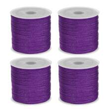 4 Rolls 50m/1968inch Silky Satin Cord Nylon String 0.8 Mm Chinese Knotting Cord, Nylon Beading Thread For Bracelets, Necklaces, Wind Chime, Macrame Crafts, Drawstring Bags, Multicolor Beading String(Random P)