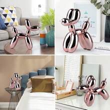 XIAOMAGG Pink Balloon Dog Decor,Balloon Animal Shelf Decor Preppy Room Decors,Cute Statue Home Decors, Bedroom Modern Sculpture Desk,Office Gold Decorations Small Figurines - ColorF - 查看 6