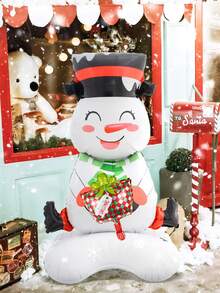 2 pièces Ensemble de ballons de bonhomme de neige de Noël debout de grande taille, bonhomme de neige tenant une boîte-cadeau et un ballon de cadeau miniature, convient pour la décoration de fête de Noël, fête de vacances, décoration de thème d'hiver, Joyeux Noël, décoration de jardin, ballon de bonhomme de neige de Noël, fournitures de fête de Nouvel An à la maison