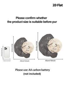 1 pieza Reloj de pared de arte abstracto de alta gama de 12 pulgadas/16 pulgadas, movimiento de cuarzo súper silencioso, sin sonido de tic-tac, adecuado para decoración de habitaciones, decoración del hogar, decoración de la sala de estar, decoración de paredes del dormitorio, decoración de paredes, decoración del aula