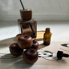 5Pcs Natural Apple-Shaped Diffuser - Solid Wood Essential Oil Diffuser, Battery-Free, Long-Lasting Fragrance For Home & Car, Ideal For Holiday Decorations & Gift Giving, Christmas Gift Idea| Natural L Wood Design| Durable Wooden Diffuser, Essential Oil Diffuser, Perfume Bottle Empty, Perfume Bottle Top, - Multicolor - View 7