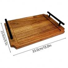 1pc 8-Sided Metal Serving Tray, Food Service Platter For Cheese, Fruit, Cake, Appetizers, Restaurants, Coffee, Milk, Heat-Resistant With Metal Handles For Easy Storage, Kitchen Accessory, Farmhouse Decor, Christmas, Halloween, Harvest Festival Gift