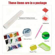 1 Set 5D Diamond Painting Kit - Elegant Red Rose And Snowflakes On Dark Background, Full Round Diamond With Tools, Canvas, Suitable For Bedroom And Living Room Decor, Ideal Gift For Beginners, Home Decoration, New Diamond Painting - Multicolor - View 8