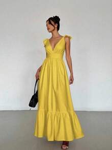 Women Long Dresses - Kuning - View 2