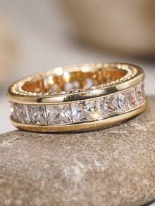 1 Stück hübscher kubischer Zirkonia Ring für Frauen für Hochzeit, Verlobung, Jahrestag, Party-Schmuck, Valentinstag Geschenk