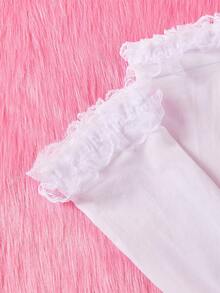 1 Pair Lace Trim Over The Calf Socks