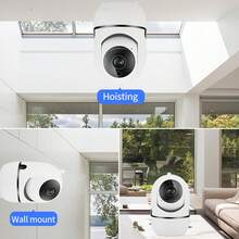 1pc/2pcs High Definition Camera AI-Powered 2.4G WiFi Night Vision Security Camera With 360° View, Remote Monitoring, Two-Way Audio And Mobile App Control - Perfect For Home And Business Security, Indoor Monitoring Camera - White - View 3