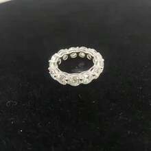 Hypoallergenic Luxury Shiny Silvery Ring With Synthetic Stone Rows, Perfect For Daily Stacking & Party Wearing In Autumn And Winter, Ideal Gift For Girlfriend On Valentine's Day, Claim My Daily Gift, Local Warehouse, - bạc - Xem 8