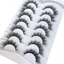 Pooplunch False Eyelashes Cat Eye Look Natural Volume Lashes Wispy Short Fake Eyelashes Faux Mink Lashes 7 Pairs Pack   Lashes With Clear Band Cat Eye Tail Elongated Eyelashes Natural Look Wispy Faux Mink Lashes Fluffy Soft False Eyelashes Natural Makeup Lashes Eyelashes Pestañas  Lash Clusters