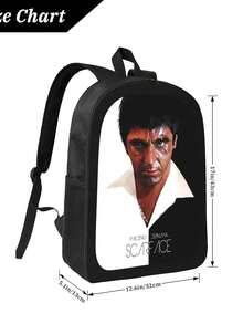 Scar Face Backpack School Student Bag Zipper Book Bag Anime Laptop Birthday Gift Back To School - 黑色 - 查看 4