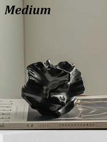 1 件黑色波浪树脂花瓶家居装饰客厅餐桌中心装饰