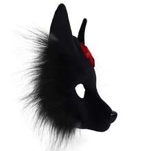 1pc Halloween Masquerade Party Animal Half Face Mask, Fox Mask Costume Prop