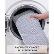 Tapete de bao tipo gofre, superabsorbente, antideslizante, para bao, lavable a mquina, con borlas, alfombras de bao para piso de bao, junto a la tina, 2x 6 pies, verde - Gris claro + 17" x 24" - Ver 8