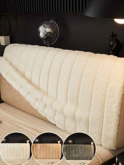 غطاء مرن ناعم للمخدة، فرو أرنب دافئ للخريف/الشتاء، غطاء واقي للمخدة بلون أحادي عالمي مقاوم للاتساخ والغبار، قابل للإزالة والغسيل، غطاء كامل للمخدة