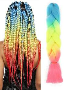 Paquete de 1 cabello trenzado grande de 24 pulgadas apto para mujeres, color rosa oscuro, extensiones de cabello sintético de ganchillo útiles y hábiles, resistentes al calor, para Halloween, Navidad, Año Nuevo, carnaval y festivales de música - Multicolor - Ver 29