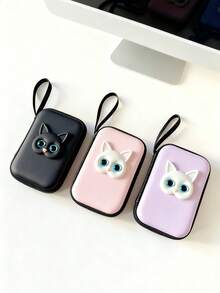 Fashionable Cat Shaped Cable & Earphone Storage Pouch Cable Organizer Electronic Organizer Storage Bag Waterproof Portable For Travel For Tech For Women For Men Charger Bag Charger Case Waterproof Bag Travel Essentials