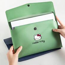 Sanrio Teczka na dokumenty i torba do przechowywania Hello Kitty, wykonana z grubej skóry PU, najwyższej jakości, z magnetycznym zapięciem na zatrzask, przenośna i wielofunkcyjna, duża pojemność, z łatwością przechowuje dokumenty i inne przedmioty