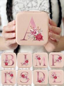 1 Pc A-Z Letter Jewelry Box Ring Storage Box Necklace Storage Box Gifts For Girls Bridesmaid Gifts Mom Gift Ideal Gift White Jewelry Box Pink Jewelry Box