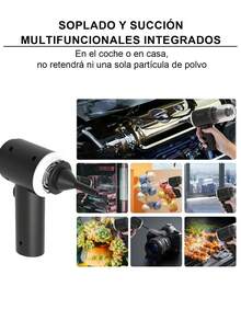 Aspiradora inalámbrica de mano para coches,Aspiradora de Mano Inalambrica,4 en 1 Aspiradora para Auto y Plumero de Aire Comprimido,El Hogar,la Oficina. - Negro - Ver 6