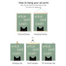 1pc Fun Cat Art Print - 'Please Wash Your Hands' Bathroom & Toilet Decor, Wall Art For Home, Office, Cafe, Perfect Room Decor,Suitable For Home Decor,Room Decor,Bedroom Decor,Living Room Decoration,Bathroom Decor,Wall Decor,Optional Wall Art With Frame