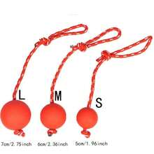 互动式狗狗训练球，狗狗橡胶拔河玩具，宠物狗咀嚼游戏玩具球 - 紅色 - 查看 2