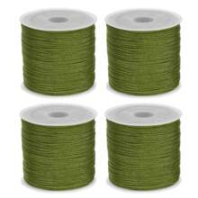 4 Rolls 50m/1968inch Silky Satin Cord Nylon String 0.8 Mm Chinese Knotting Cord, Nylon Beading Thread For Bracelets, Necklaces, Wind Chime, Macrame Crafts, Drawstring Bags, Multicolor Beading String(Random P)