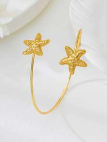 1pc Fashionable Minimalist Starfish Arm Cuff, Stylish & Refreshing Summer Arm Bracelet, Suitable For Women's Daily Wear, Various Holidays, Mother's Day Gift, Socializing, Parties, Activities, Beach, Vacation, Jewelry Accessory