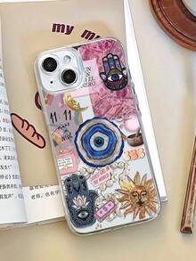 1pc Funda de Teléfono Personalizada de Diseño Gráfico de Ojo del Diablo, Blanca y Metálica, IMD Anti-Huellas, Compatible con iPhone 16 ProMax/16/16 Pro/16 Plus/11/15/15 Pro/15 ProMax/12/13/14 ProMax/XS/XR/11 Pro/11 ProMax/12 Pro/12 ProMax/13 Pro/13 ProMax/7 Plus/14 Pro/14 ProMax/14 Plus/7 Plus/8 Plus/8/SE2/12 Mini/13 Mini, Carcasa Suave, Anti-Amarilleo - Estilo 1 (1 pieza) - Ver 5