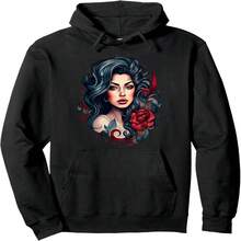 Girl Mexican An Xicano His Latina Pullover Hoodie - Black 4 - View 1