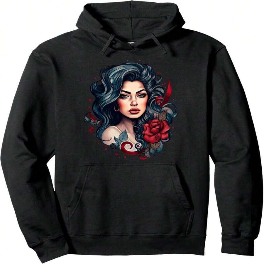 Girl Mexican An Xicano His Latina Pullover Hoodie - Black 4 - View 1