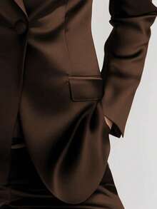 Damen Einfarbige Blazer Jacke mit Knopf und Taillenzug, Gefüttert, Modisch Lässig Elegant, Business Büro, Alltag Lässig, Herbst/Winter