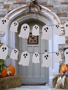 Décorations de fête d'Halloween - Bannière et guirlande de sorcières avec chauves-souris, citrouille pour la décoration