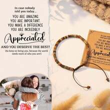 Inspirational Gifts Bracelets For Women Healing Natural Stone Bracelets - Get Well Soon Gifts For Women Best Friends Sister Girls - Life Is Tough But So Are You Bracelet - Đá Jasper A-d - Được trân trọng - Xem 3