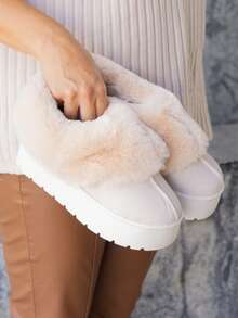 Women Mid-Calf Boots - Beige - View 2