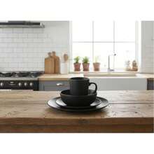 Vajilla de Cerámica Negra con Diseño Oriental – Elegancia y Estilo en tu Mesa - Negro - Ver 2